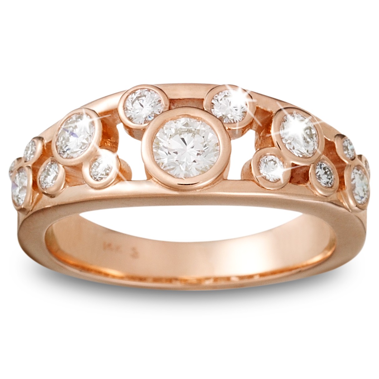 Diamond Icon Mickey Mouse Ring for Women – 14K Rose Gold