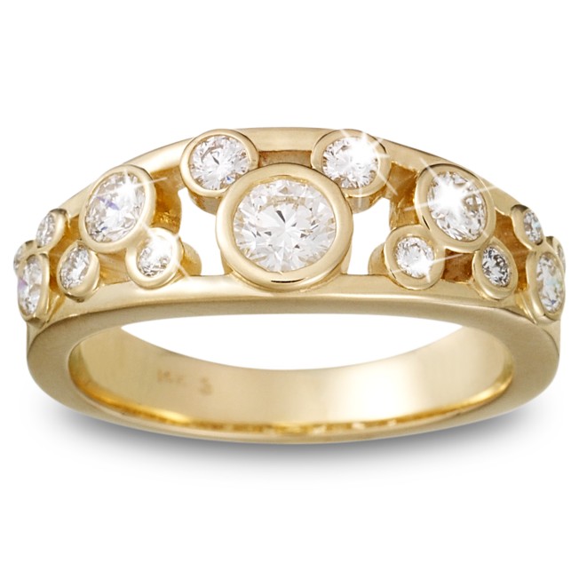 Diamond Mickey Mouse Ring for Women – 18K Yellow Gold