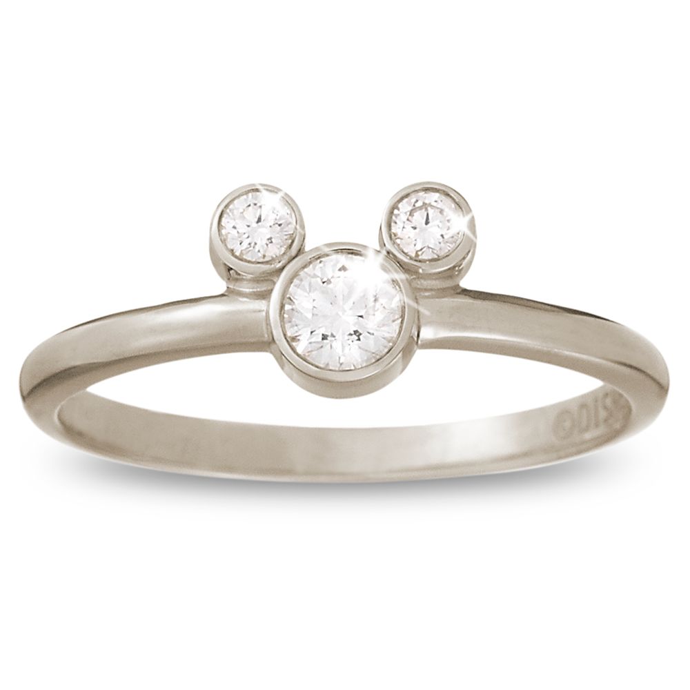 Diamond Mickey Mouse Petite Icon Ring 14K White Gold Official shopDisney