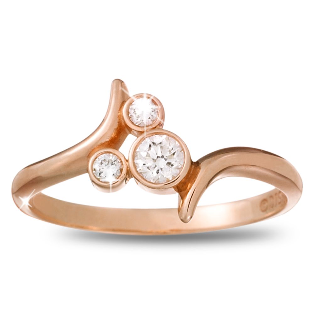 Diamond Mickey Mouse Icon Bypass Ring 14K Rose Gold Official shopDisney