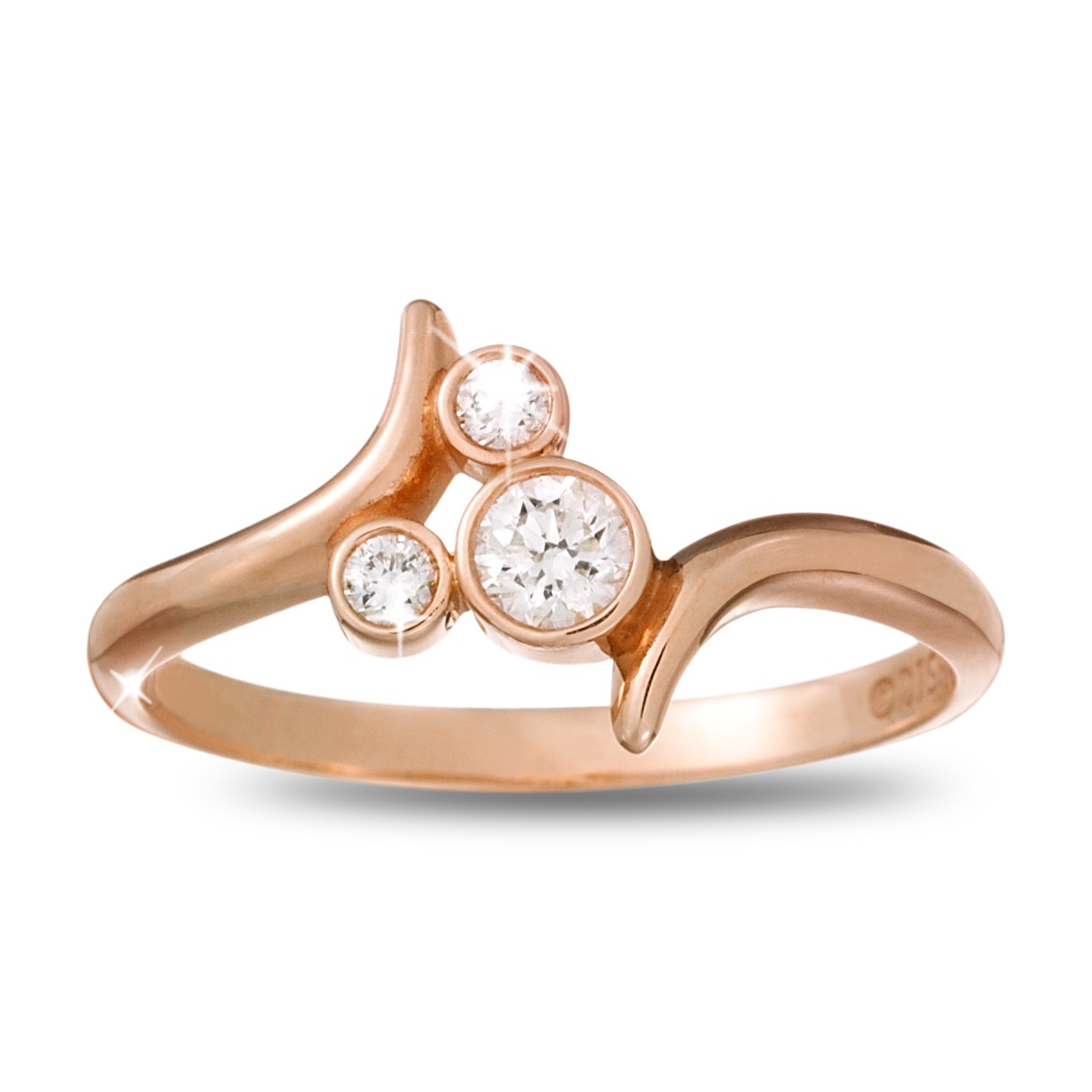 Diamond Mickey Mouse Icon Bypass Ring – 14K Rose Gold