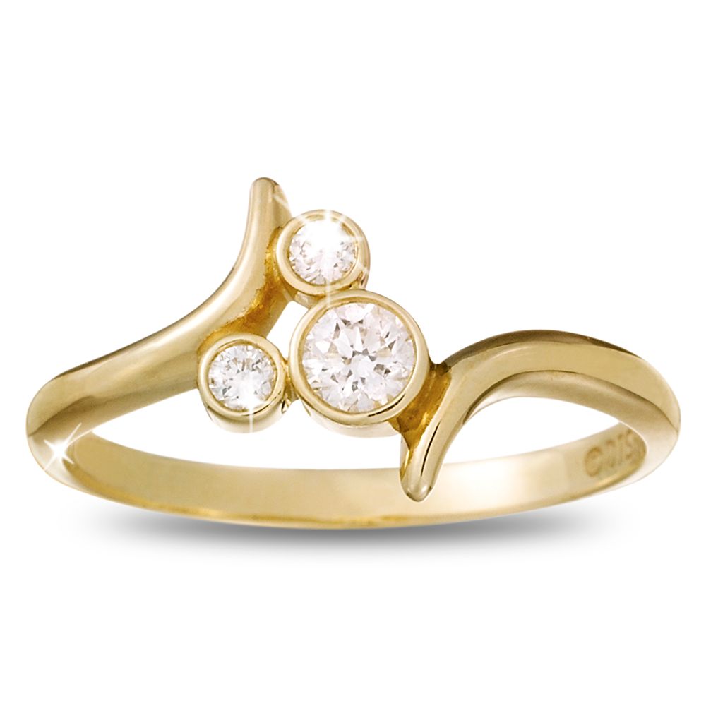 Diamond Mickey Mouse Icon Bypass Ring 18K Yellow Gold Official shopDisney