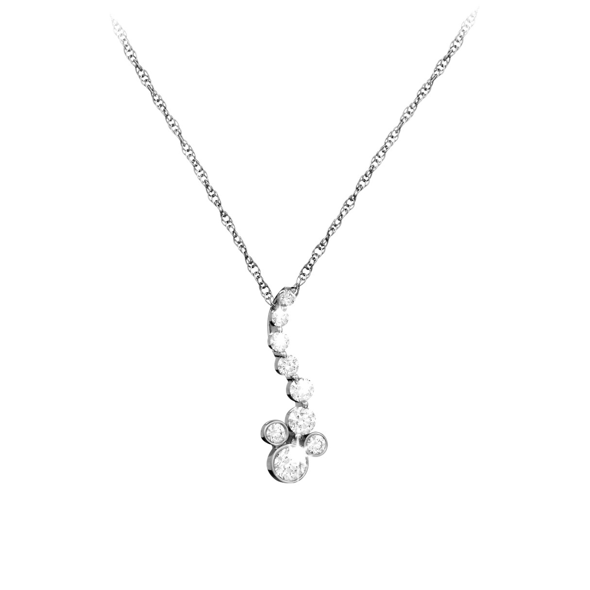 Mickey Mouse Diamond Necklace – Platinum