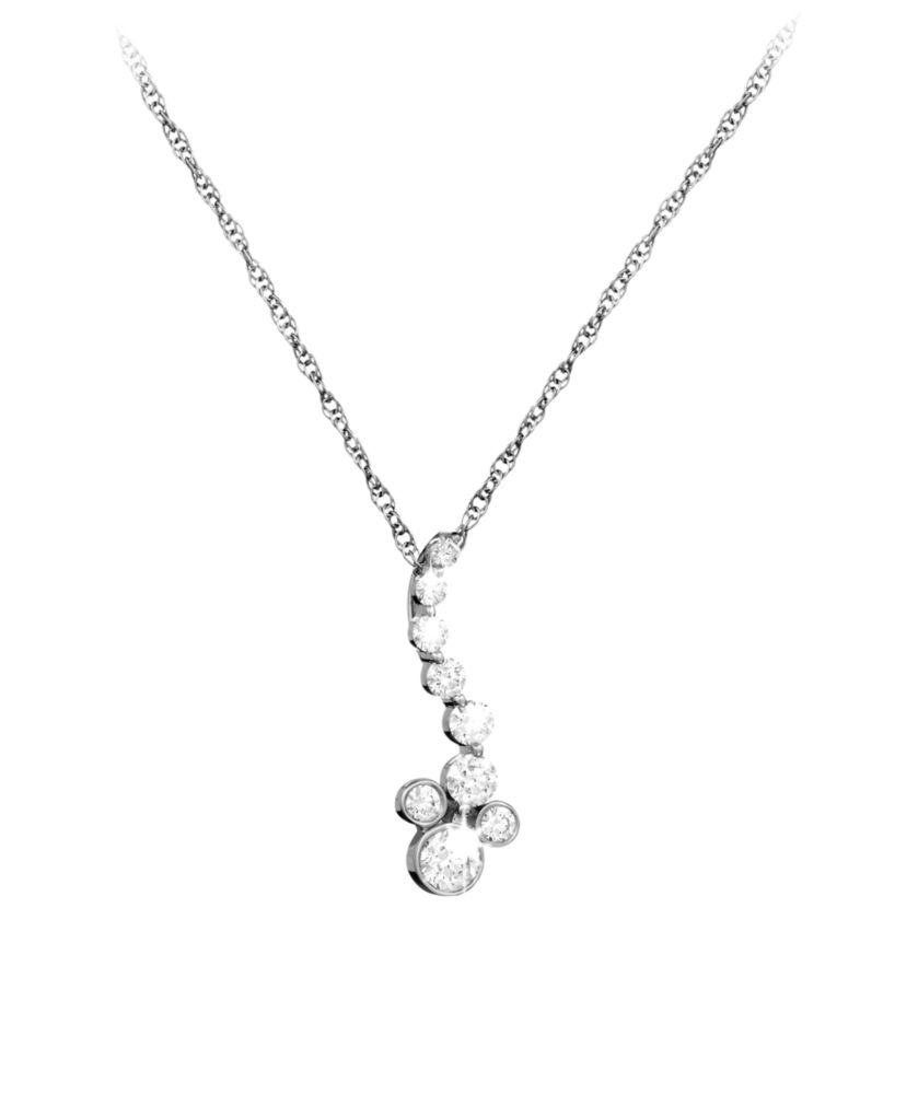 Disney Mickey Mouse Diamond Necklace - Platinum