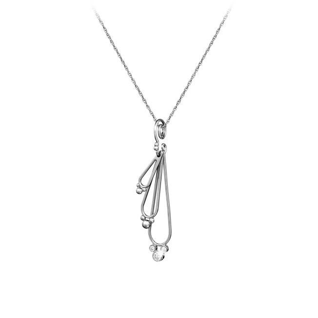 Mickey Mouse Necklace – Three Diamond Drop