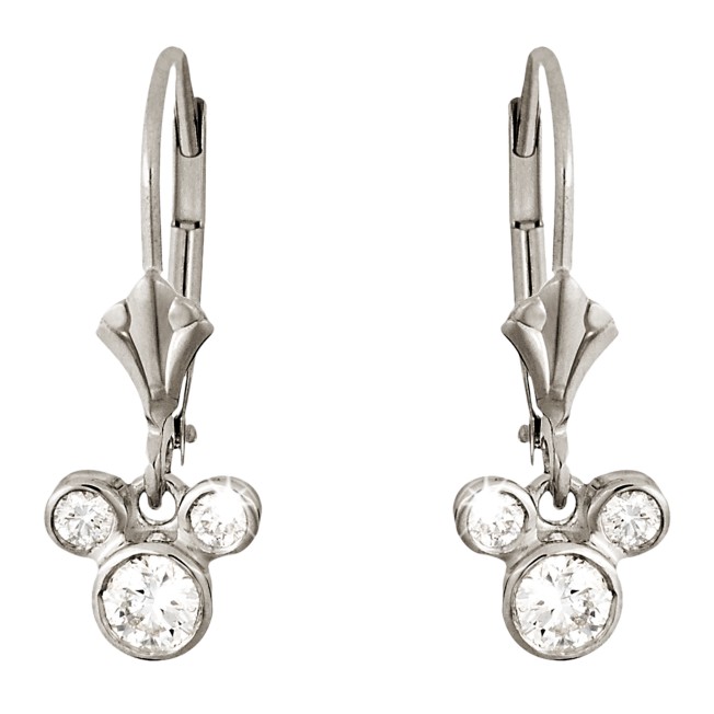 Mickey Mouse Fleur-de-Lis Earrings – Platinum