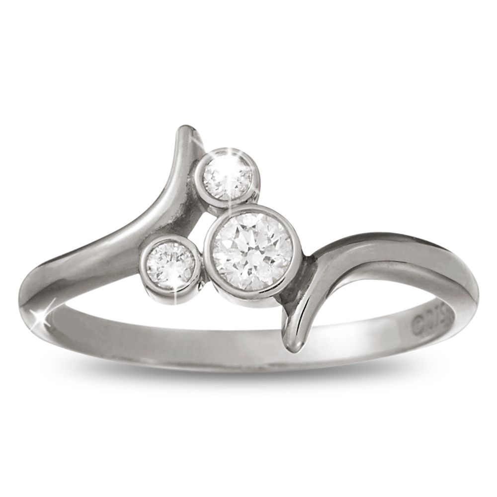 Mickey Mouse Tilted Icon Diamond Ring – Platinum