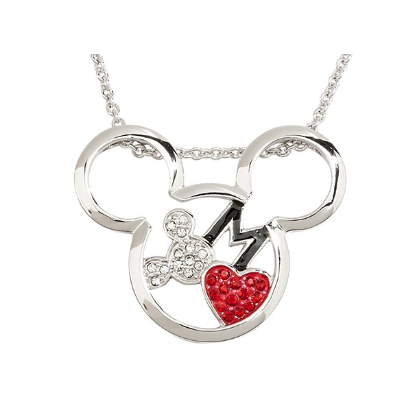 Mickey Mouse Necklace by Arribas – Mickey Head with Heart