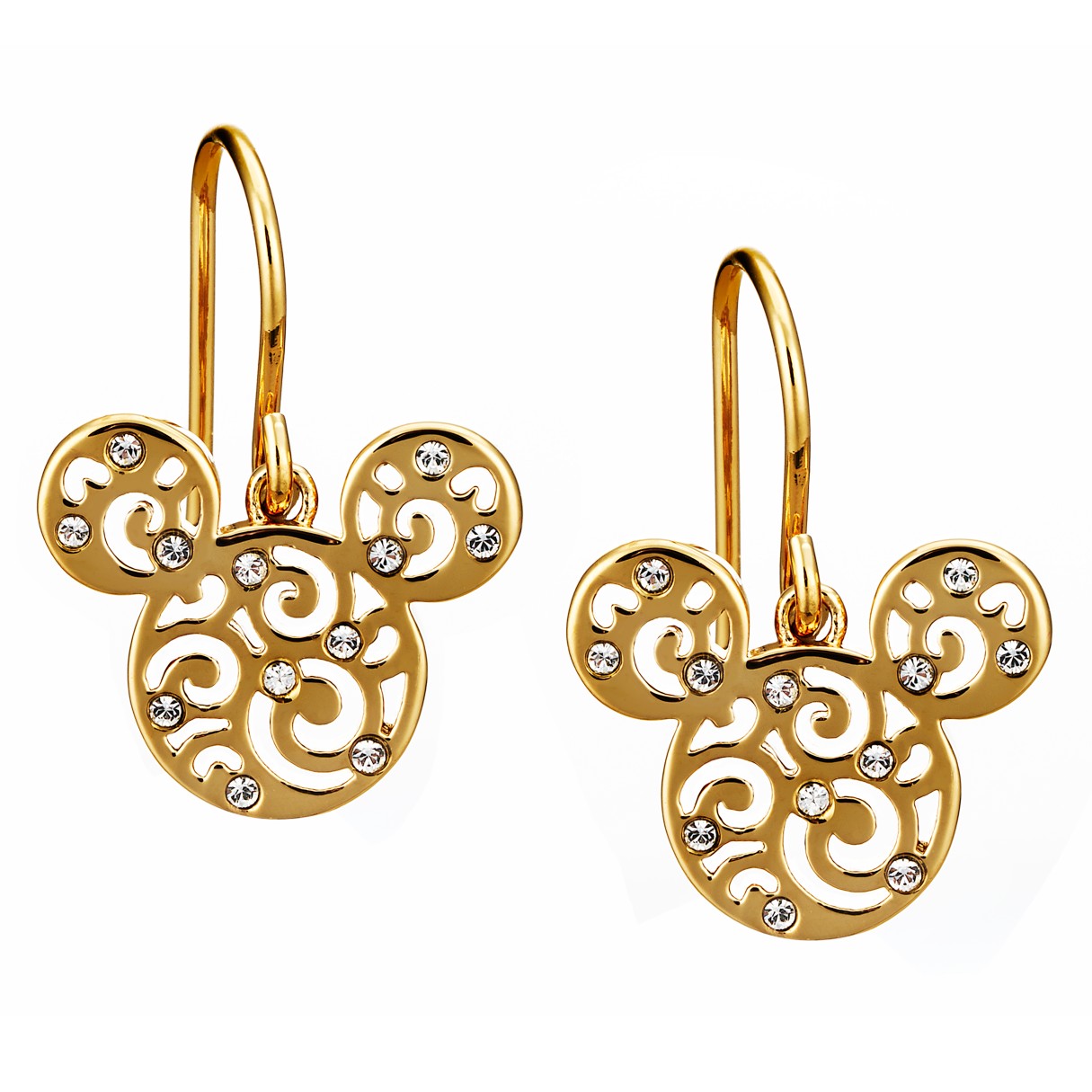 Mickey Mouse Filigree Icon Earrings by Arribas – Gold