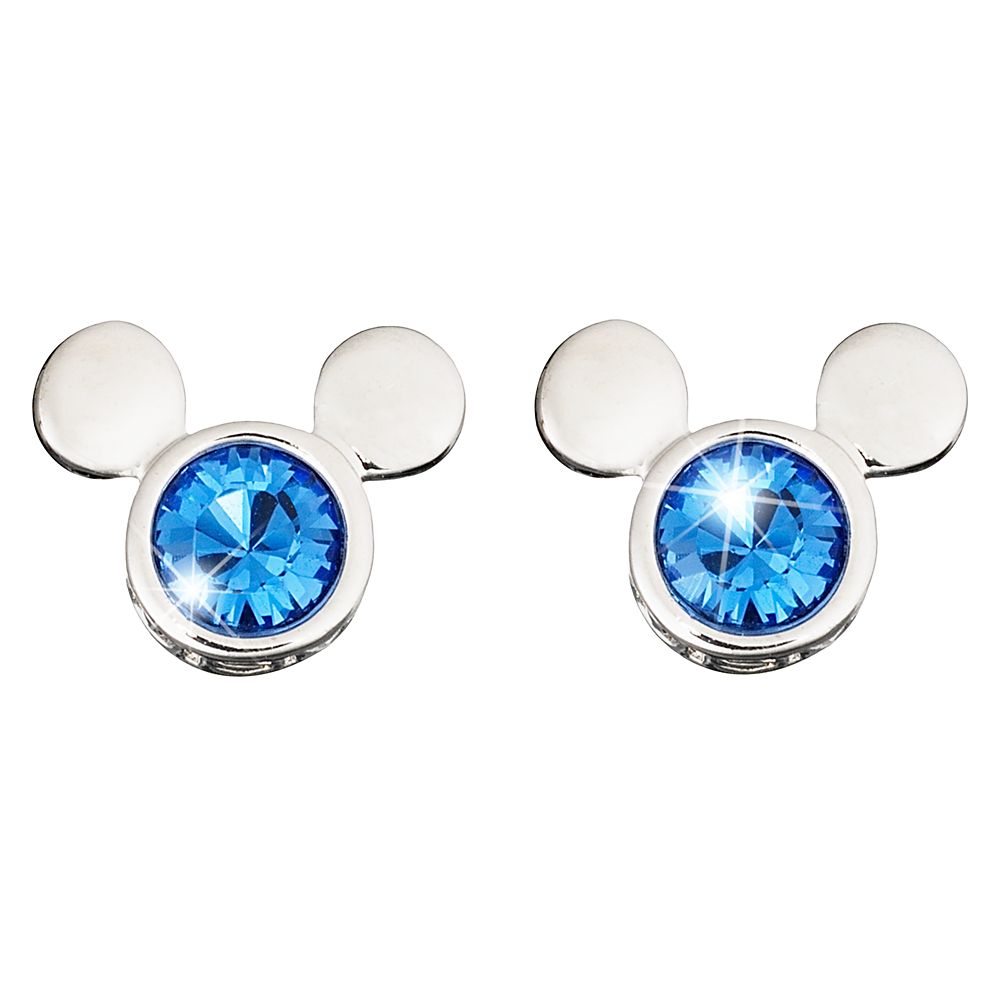 Mickey Mouse Icon Crystal Earrings by Arribas Blue Official shopDisney