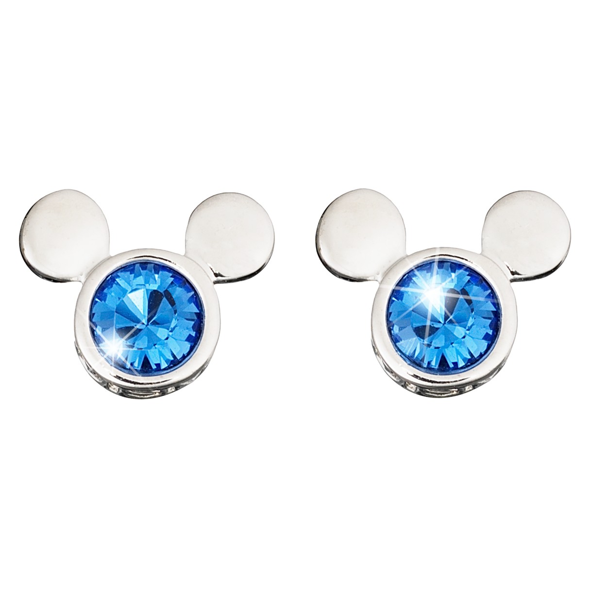 Mickey Mouse Icon Crystal Earrings by Arribas – Blue