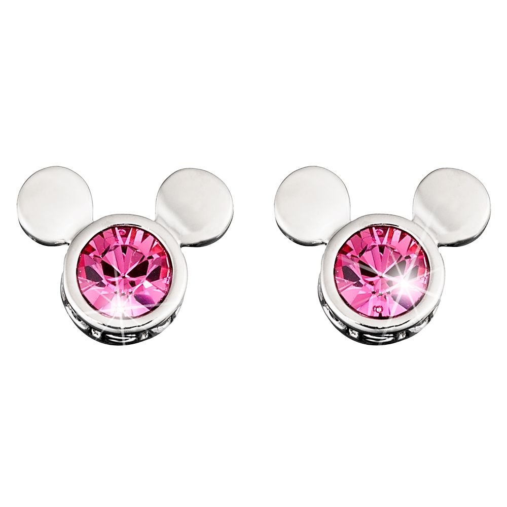 Mickey Mouse Icon Crystal Earrings by Arribas Pink Official shopDisney