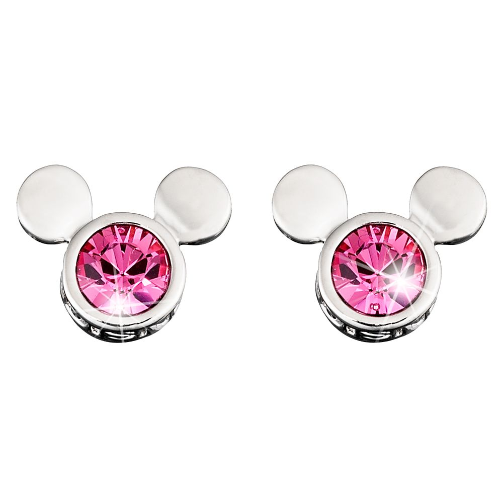 Mickey Mouse Icon Crystal Earrings by Arribas  Pink Official shopDisney