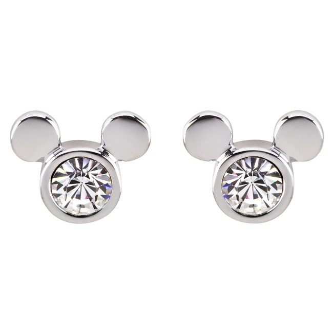 Mickey Mouse Icon Crystal Earrings by Arribas – Clear
