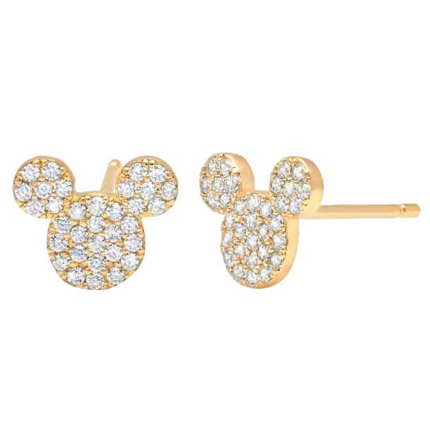 Mickey Mouse Icon Stud Earrings by CRISLU – Yellow Gold 