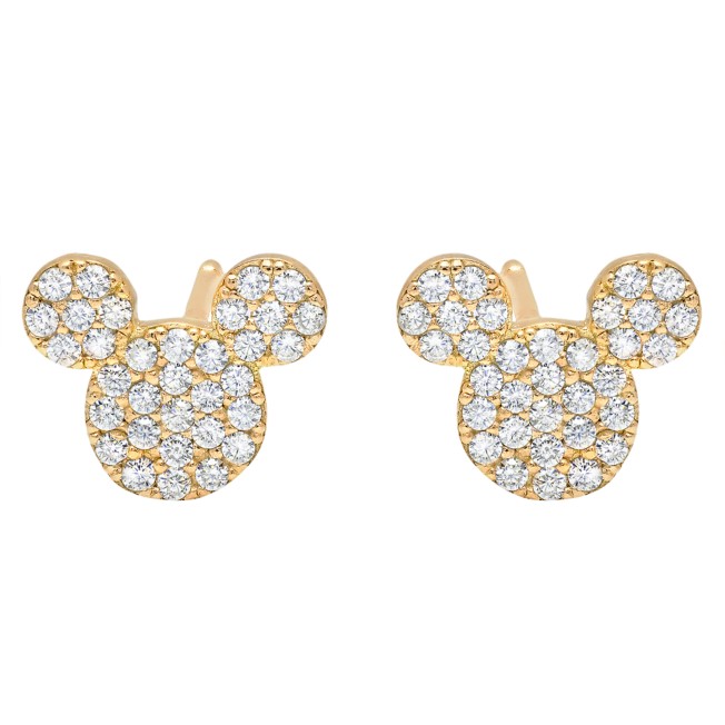 Mickey Mouse Icon Stud Earrings by CRISLU – Yellow Gold 