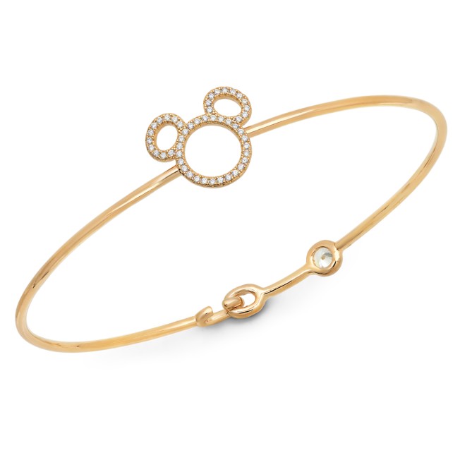 Mickey Mouse Icon Silhouette Bangle by CRISLU – Yellow Gold 