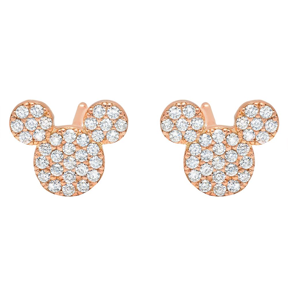 Mickey Mouse Icon Stud Earrings by CRISLU  Rose Gold Official shopDisney