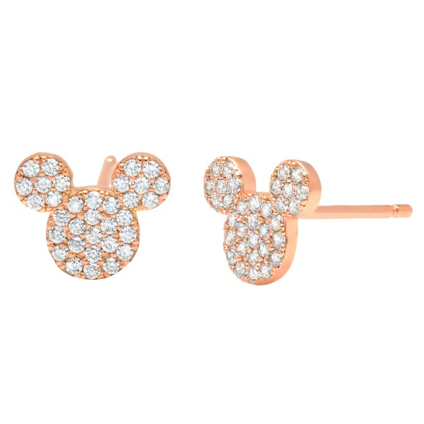 Mickey Mouse Icon Stud Earrings by CRISLU – Rose Gold 