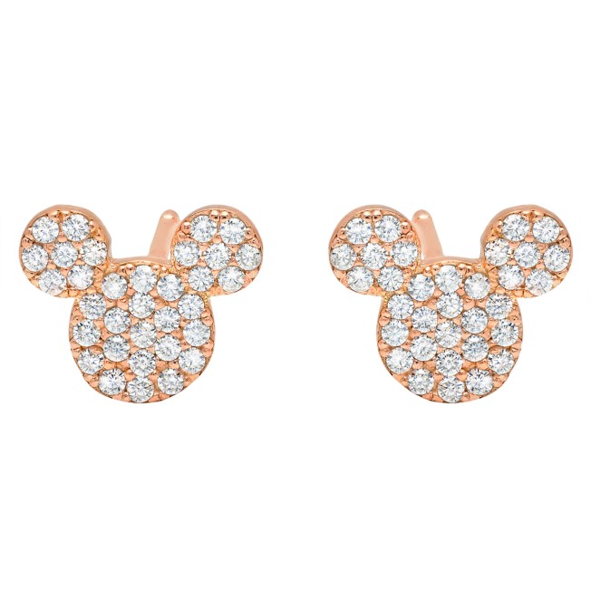 Mickey Mouse Icon Stud Earrings by CRISLU – Rose Gold 