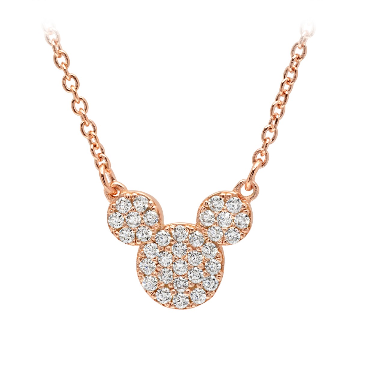 Mickey Mouse Icon Necklace by CRISLU – Rose Gold