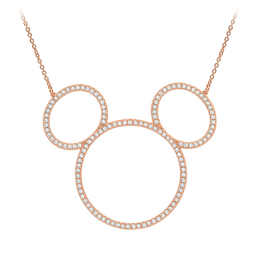 Mickey Mouse Icon Silhouette Necklace by CRISLU  Rose Gold Official shopDisney