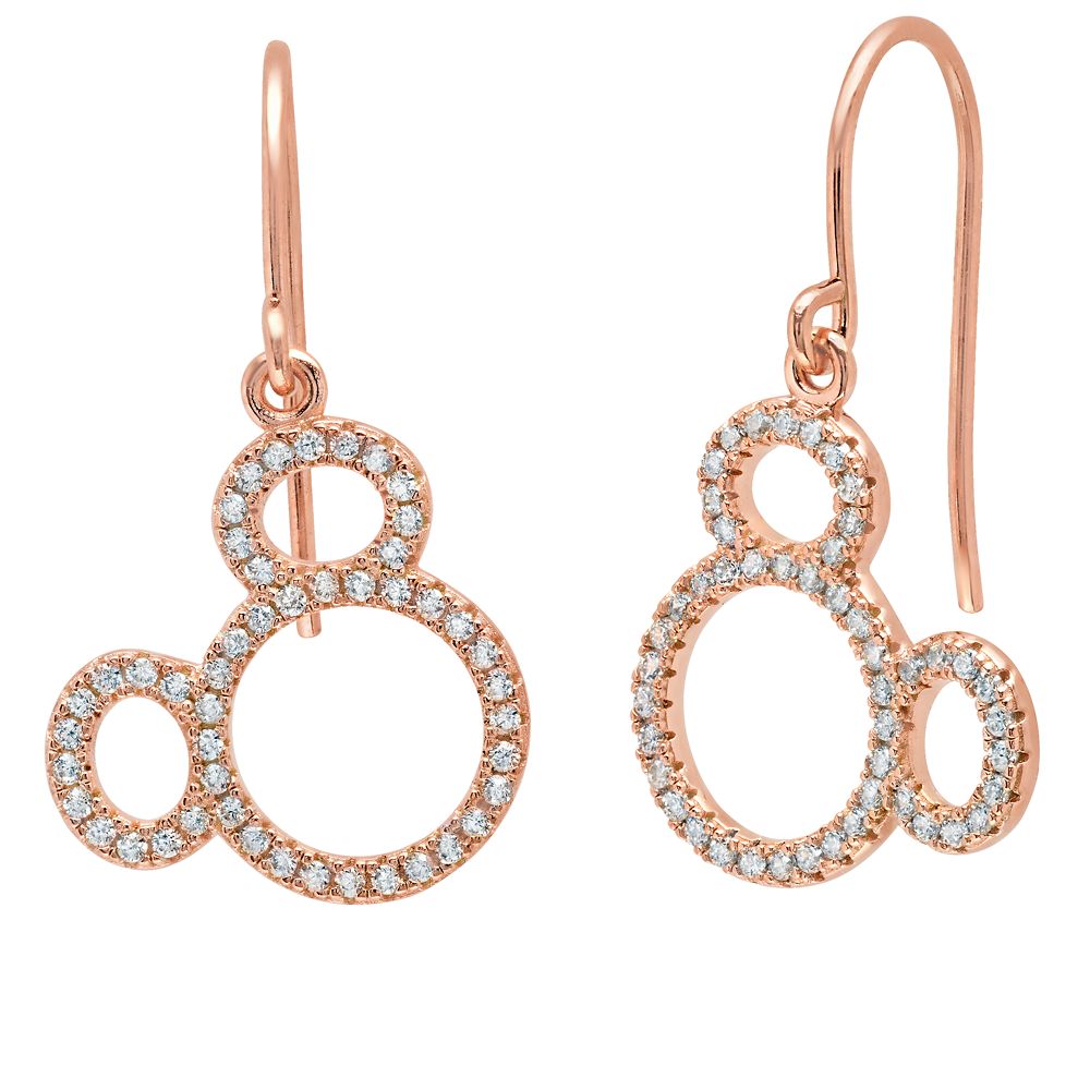 Mickey Mouse Icon Silhouette Earrings by CRISLU – Rose Gold