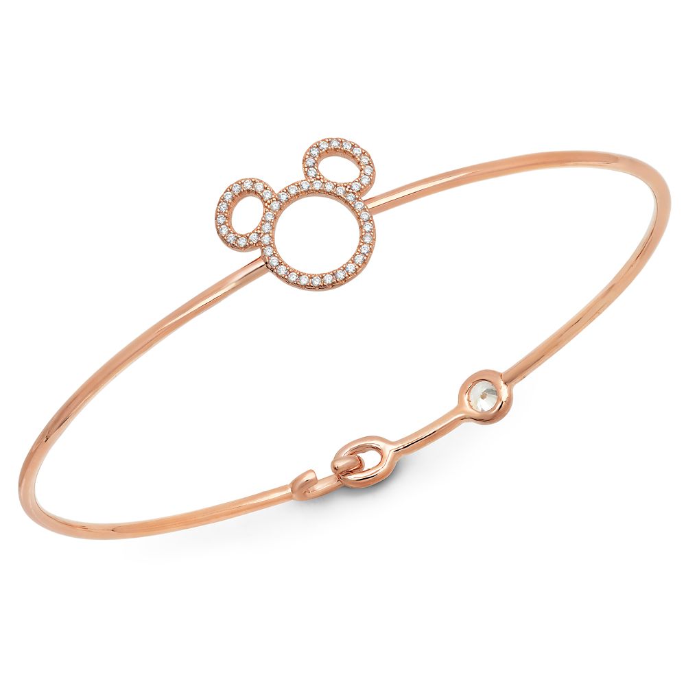Mickey Mouse Icon Silhouette Bangle by CRISLU – Rose Gold