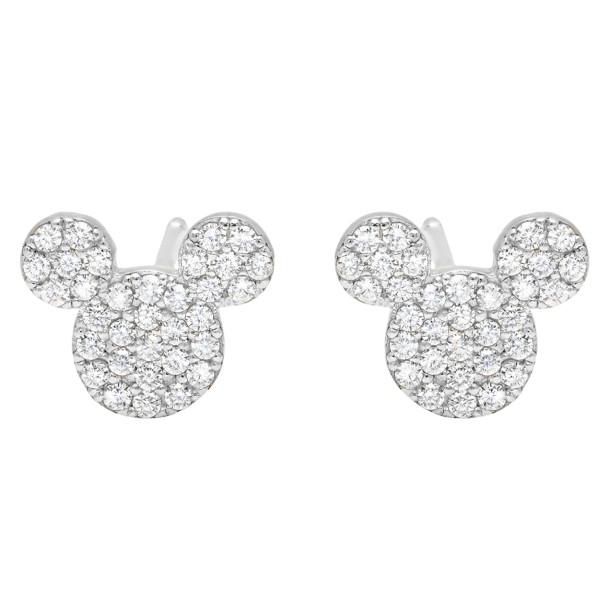 Mickey Mouse Icon Stud Earrings by CRISLU – Platinum