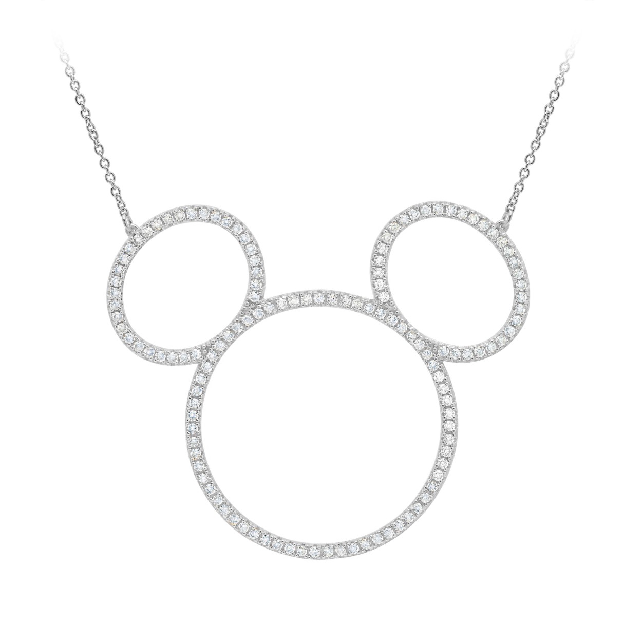 Mickey Mouse Icon Silhouette Necklace by CRISLU – Platinum