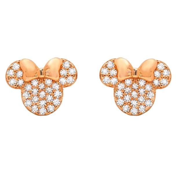 Minnie Mouse Icon Stud Earrings by CRISLU – Rose Gold