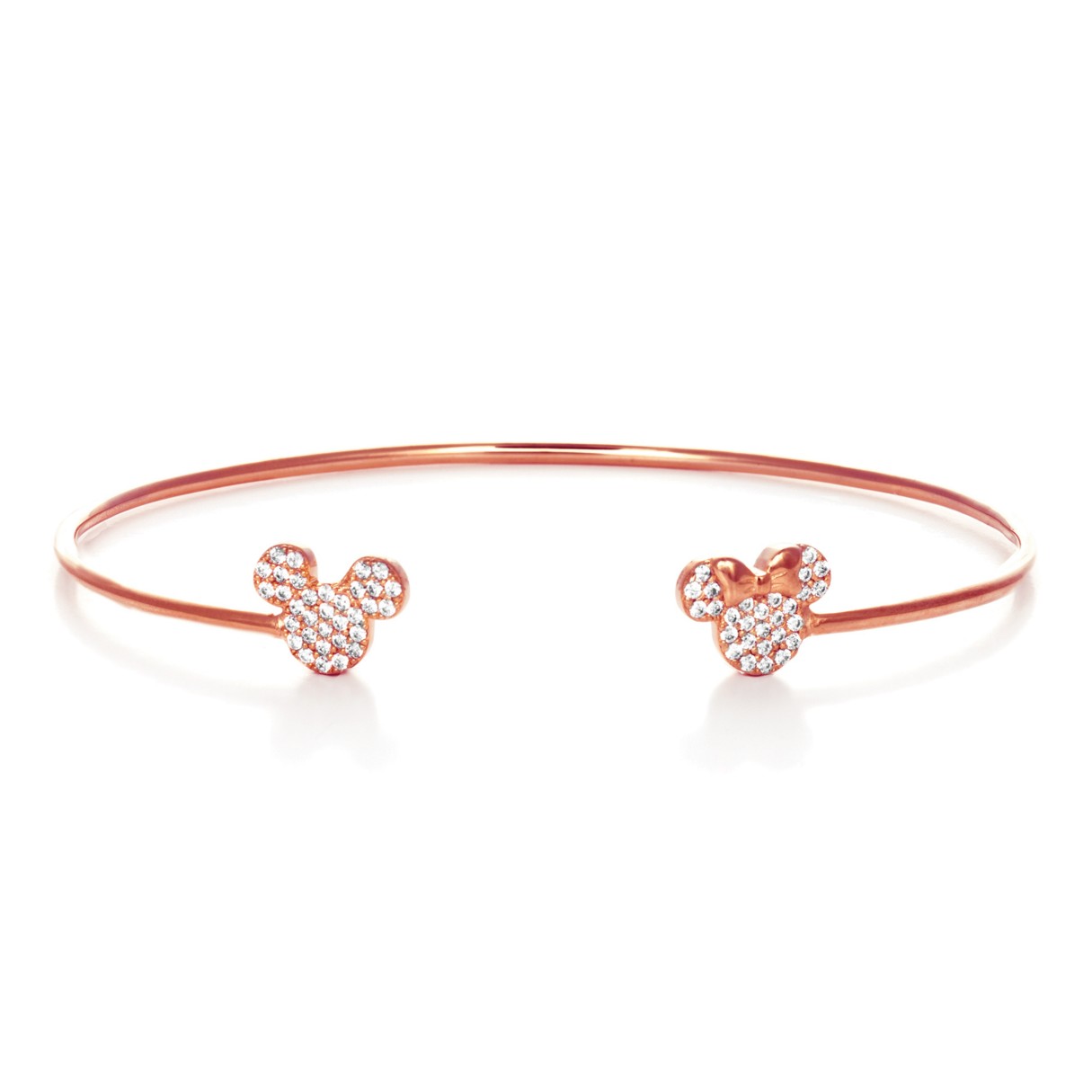 Mickey and Minnie Mouse Cuff Bracelet by CRISLU – Rose Gold