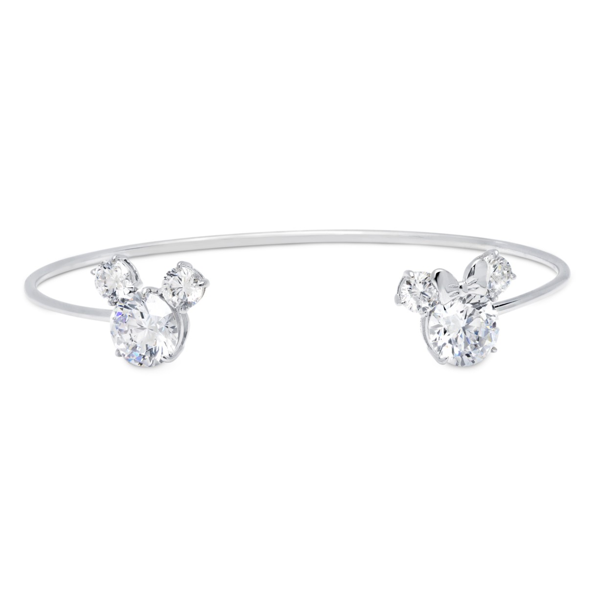 Mickey and Minnie Mouse Cuff Bracelet by CRISLU – Platinum