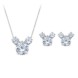 Mickey Mouse Necklace and Earrings Set by CRISLU – Platinum