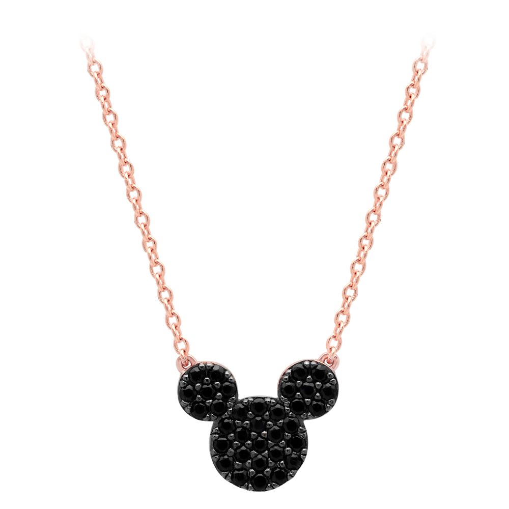 Mickey Mouse Black Pave Necklace by CRISLU - Rose Gold | shopDisney