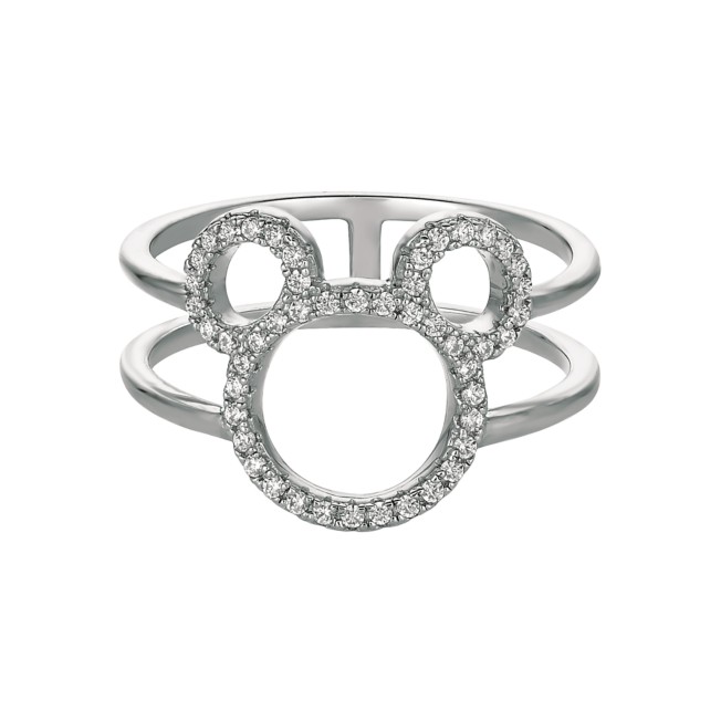 Mickey Mouse Open Icon Ring by CRISLU – Platinum