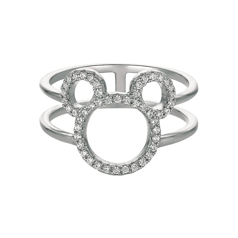 Disney Mickey Mouse Open Icon Ring by CRISLU - Platinum