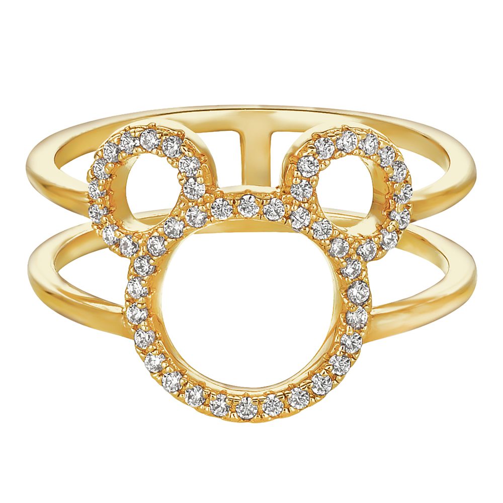Disney Mickey Mouse Open Icon Ring by CRISLU - Gold