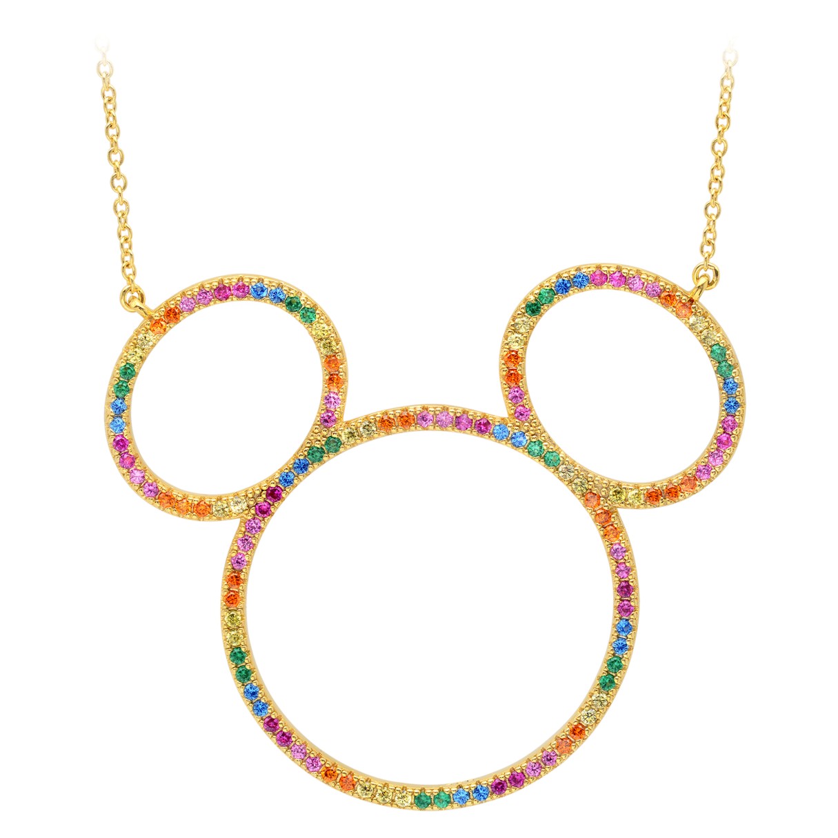 Mickey Mouse Rainbow Icon Outline Necklace by CRISLU