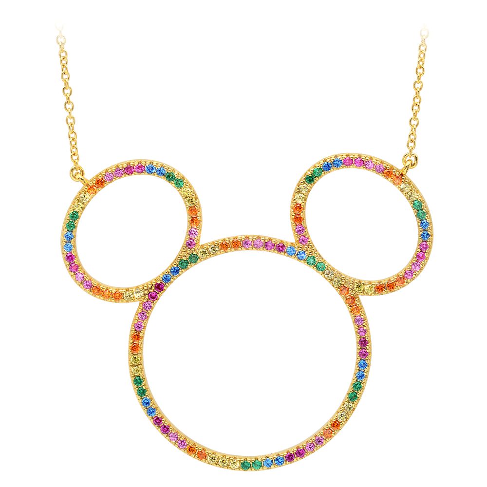 Disney Mickey Mouse Rainbow Icon Outline Necklace by CRISLU