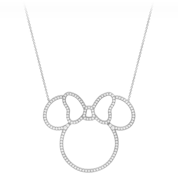 Minnie Mouse Pavé Icon Outline Necklace by CRISLU