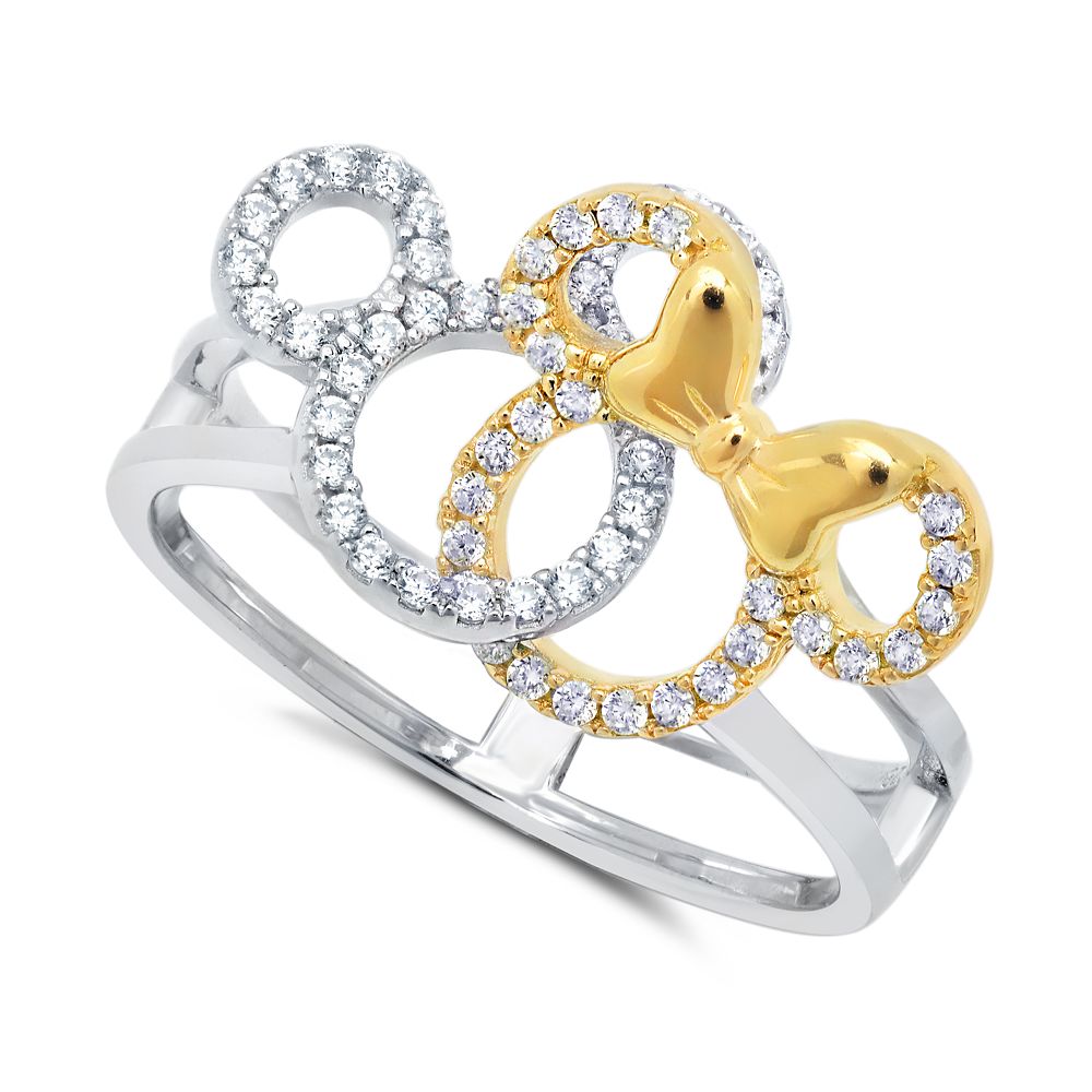 Mickey and Minnie Mouse Interlocking Icons Ring by CRISLU Disney