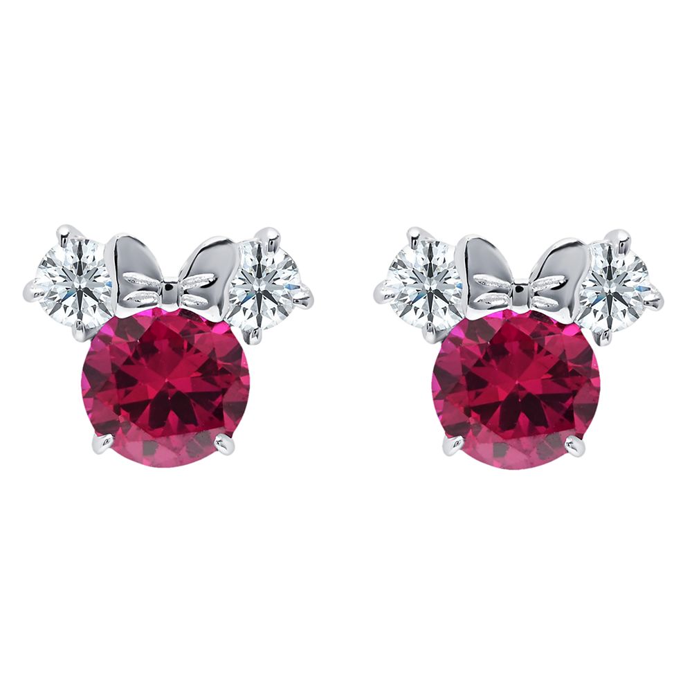 Minnie Mouse Birthstone Earrings 10K Gold Stud