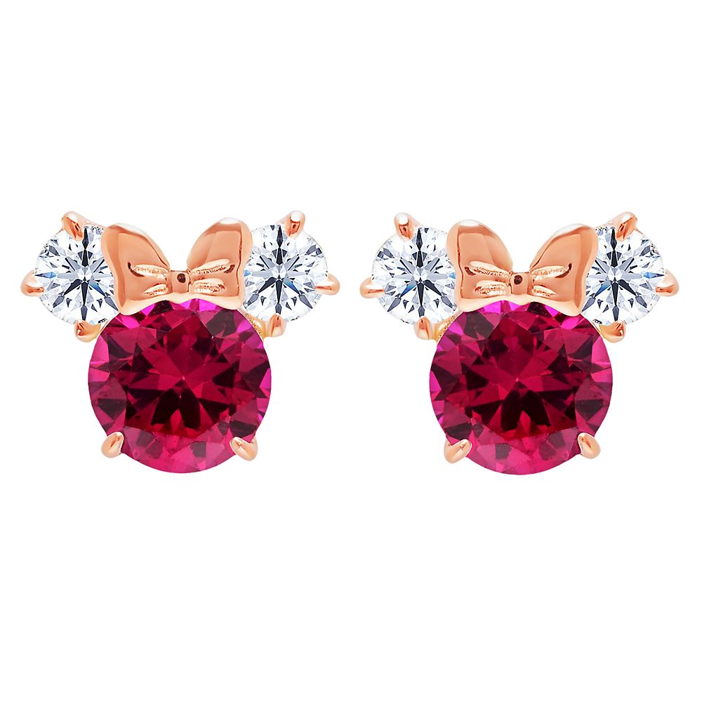 Minnie Mouse Birthstone Earrings by CRISLU – Rose Gold