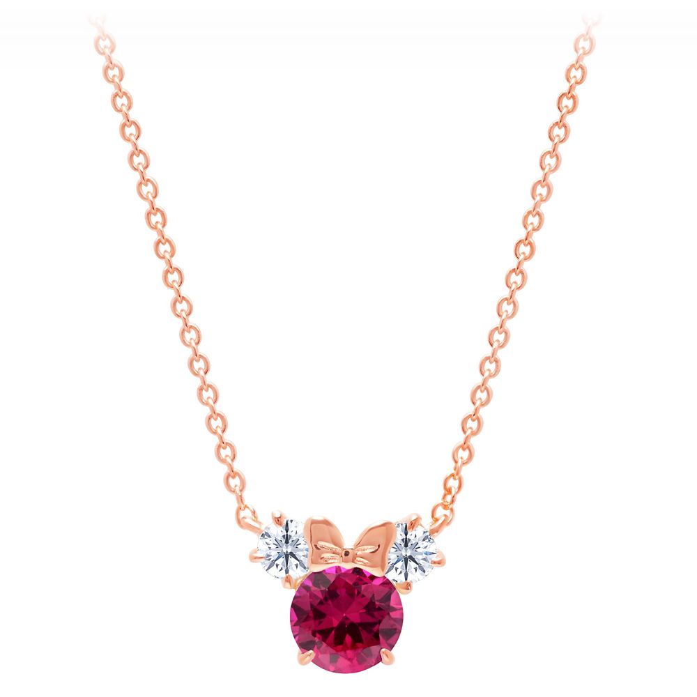 Crislu Minnie Mouse Birthstone Necklace