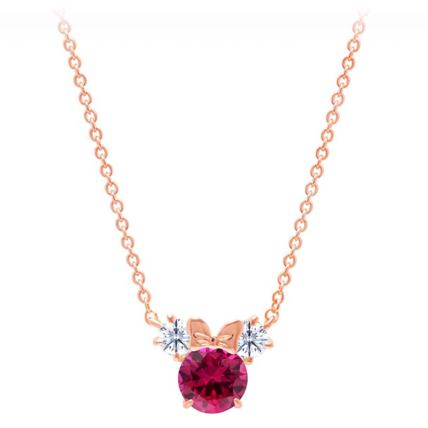 Minnie Mouse Birthstone Necklace by CRISLU – Rose Gold 