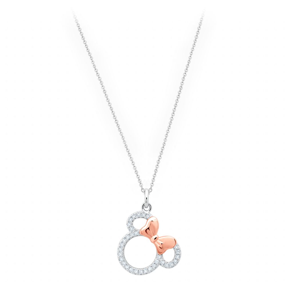 Minnie Mouse Icon Silhouette Pendant Necklace by CRISLU – Silver