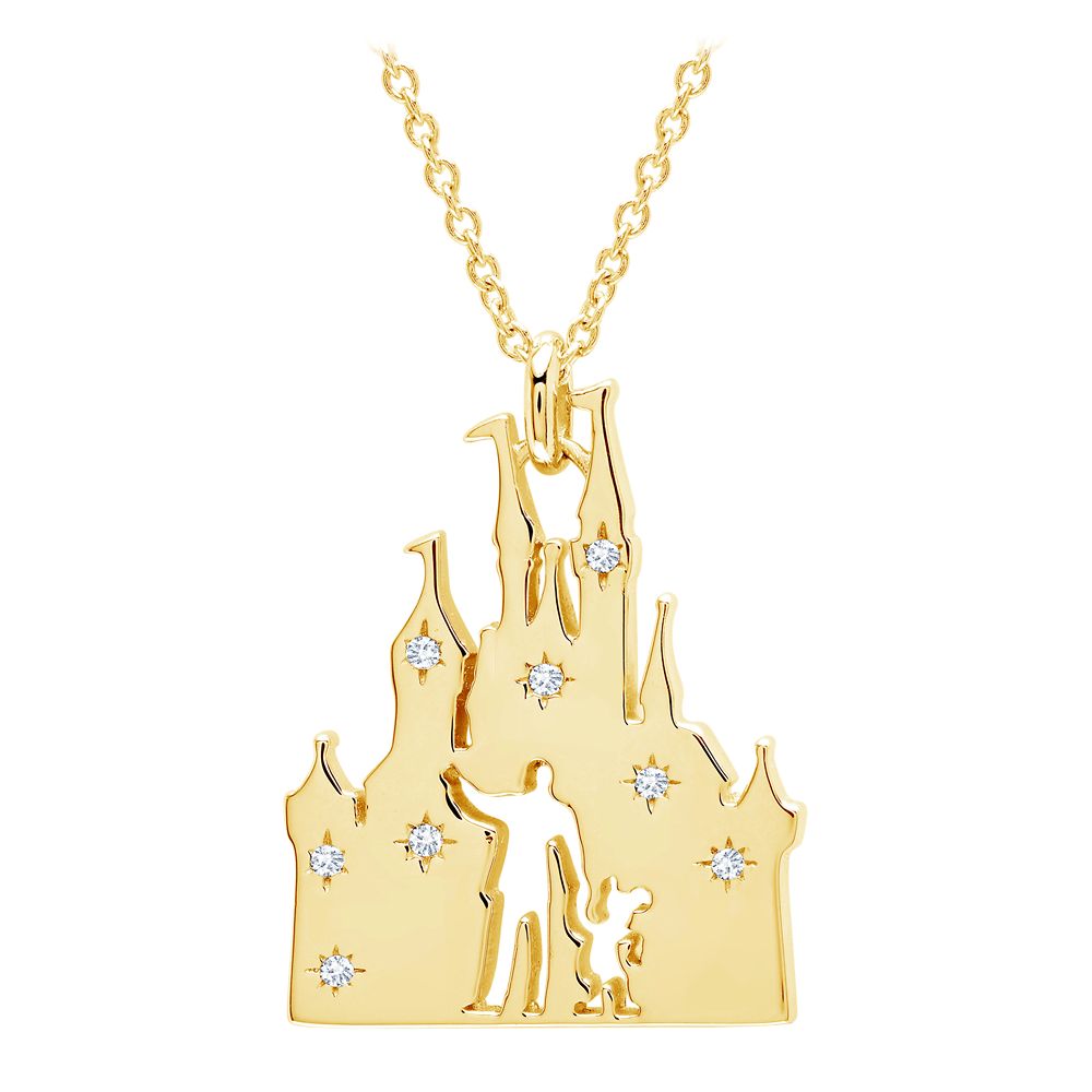 Walt Disney and Mickey Fantasyland Castle Necklace by CRISLU