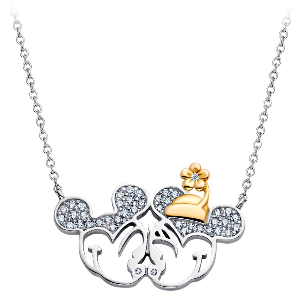 Disney Mickey and Minnie Mouse Stationary Pendant Necklace by CRISLU