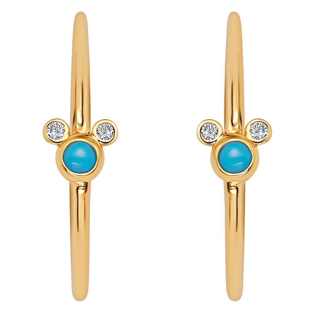 Mickey Mouse Icon Turquoise Hoop Earrings by CRISLU has hit the shelves for purchase